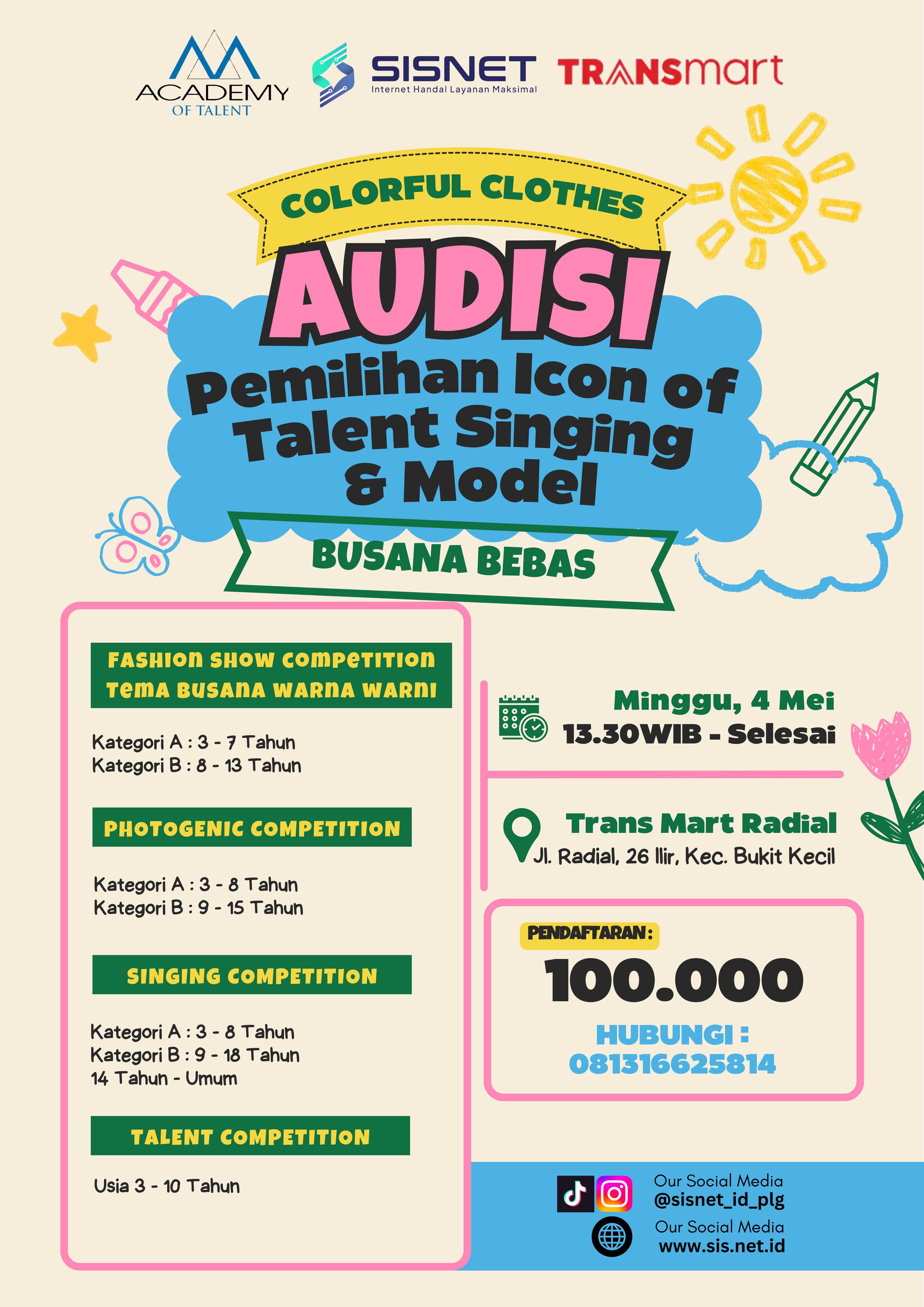 Event Audisi: Pemilihan Icon of Talent Singing & Modeling Busana Bebas